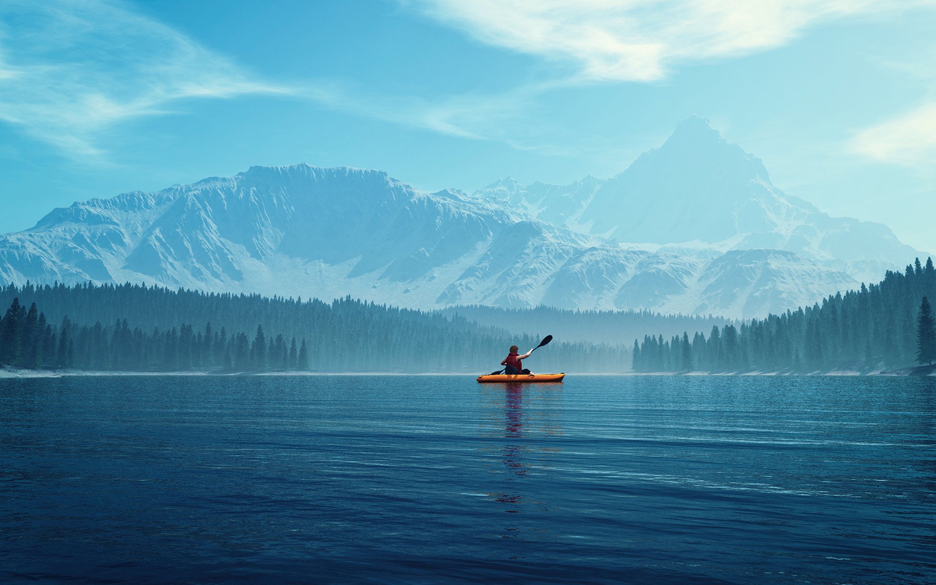 Kayaking on Mountain Lake