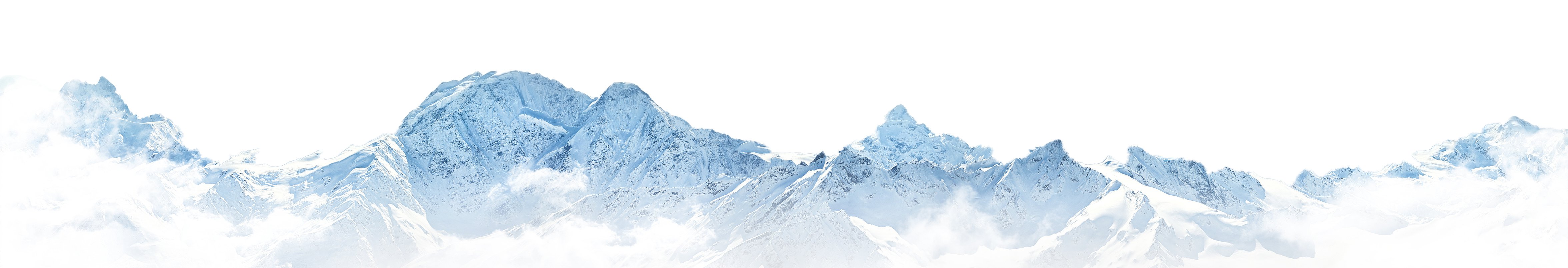 Snow capped mountains with clouds